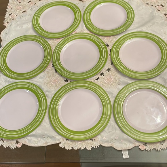 Mela-ware set of 8 plastic plates reusable light - Picture 4 of 4